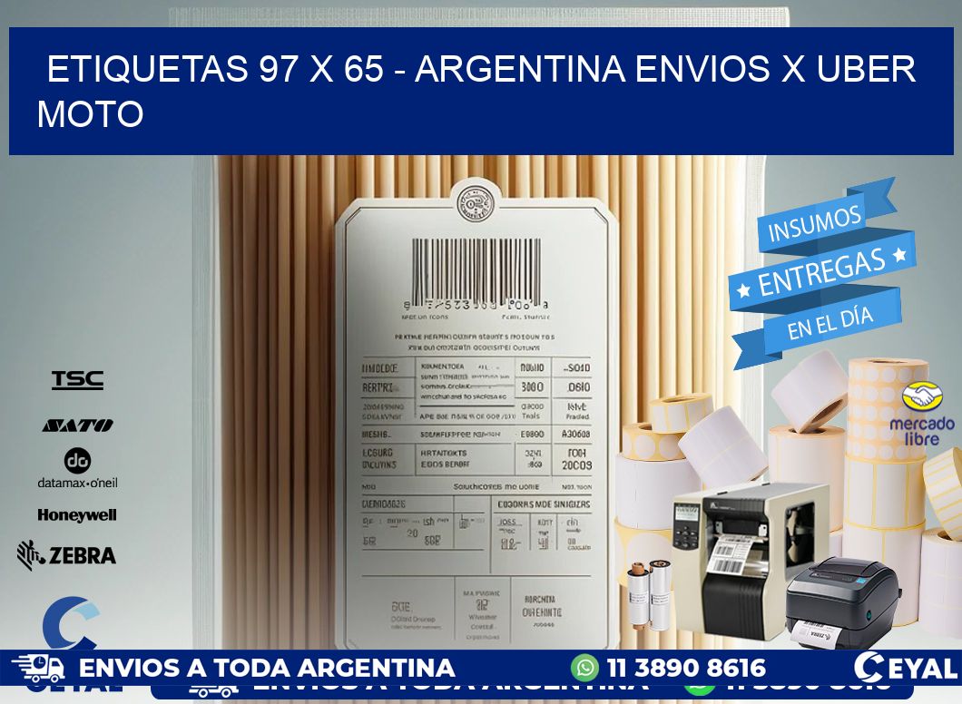 ETIQUETAS 97 x 65 - ARGENTINA ENVIOS X UBER MOTO