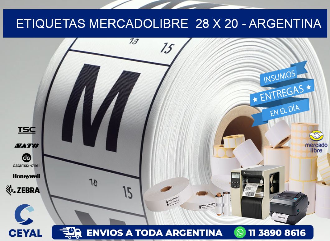 ETIQUETAS MERCADOLIBRE  28 x 20 - ARGENTINA