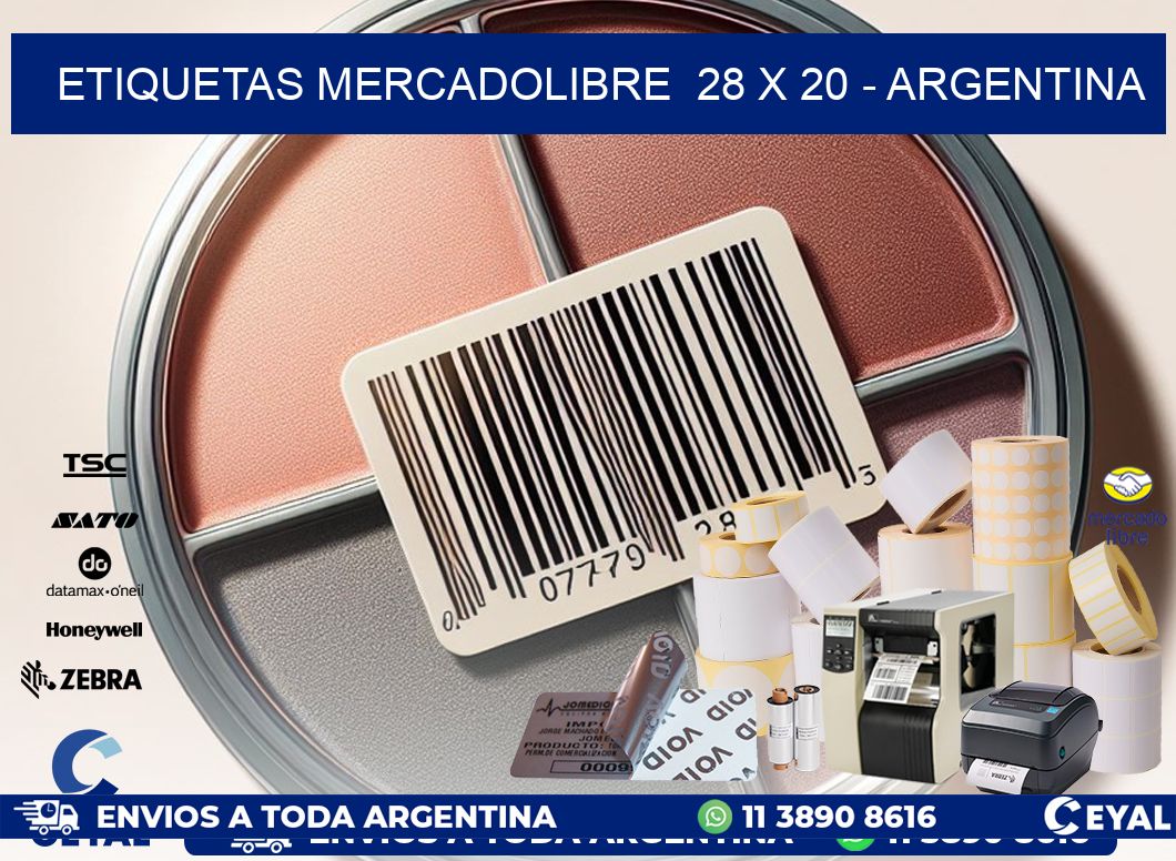 ETIQUETAS MERCADOLIBRE  28 x 20 – ARGENTINA