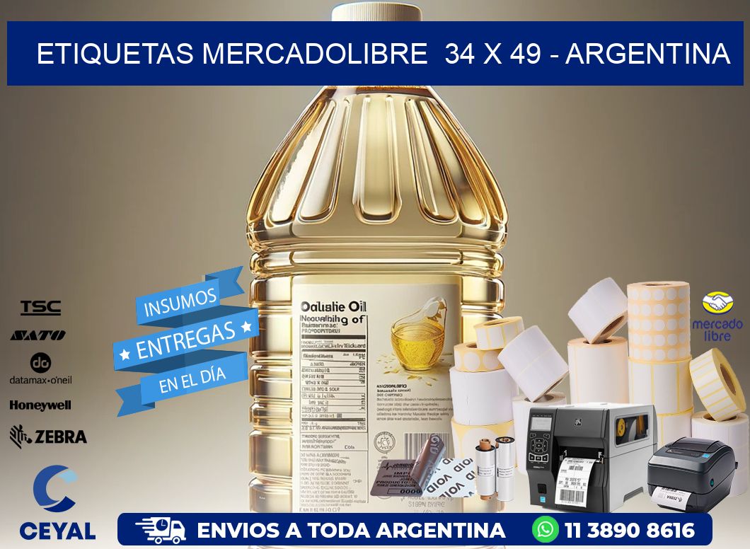 ETIQUETAS MERCADOLIBRE  34 x 49 - ARGENTINA