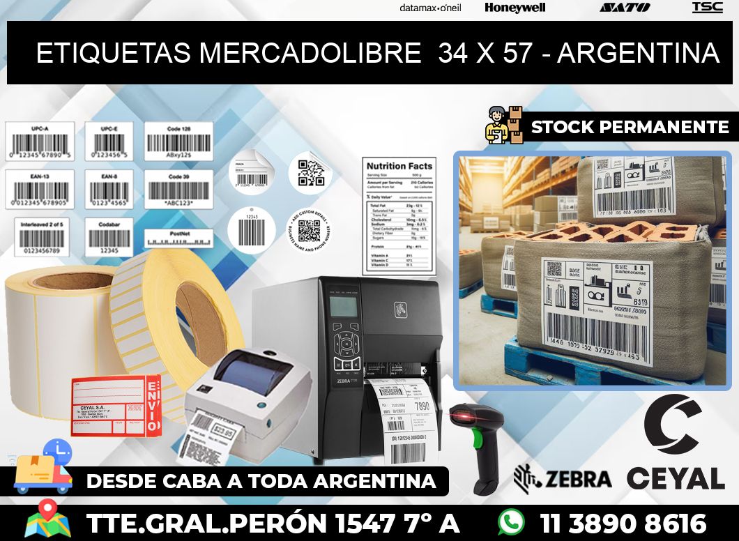 ETIQUETAS MERCADOLIBRE  34 x 57 – ARGENTINA