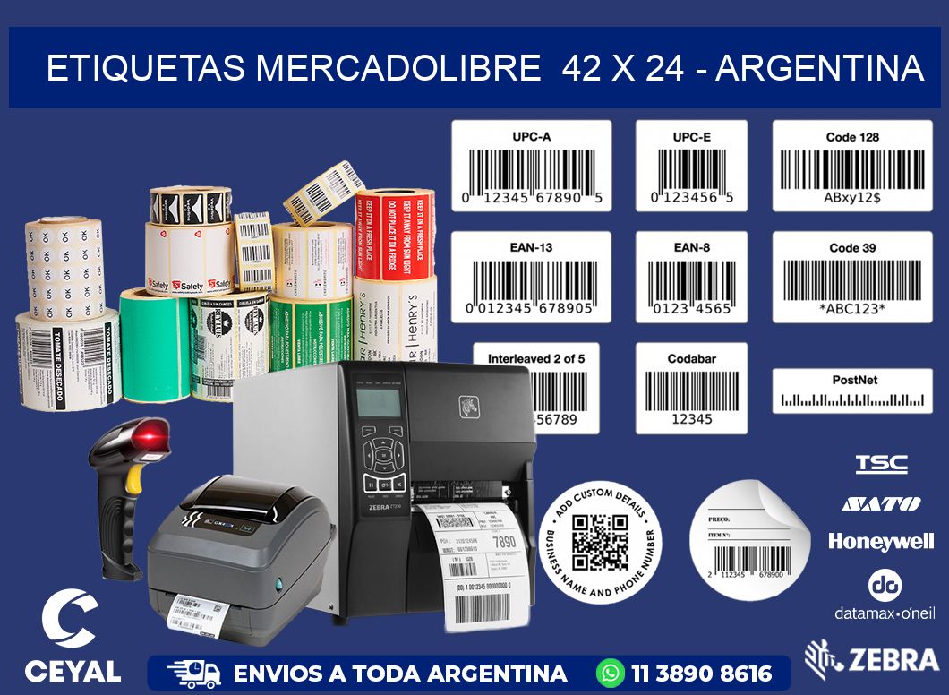 ETIQUETAS MERCADOLIBRE  42 x 24 - ARGENTINA