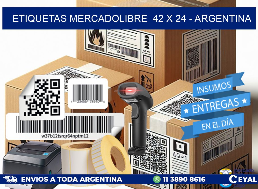 ETIQUETAS MERCADOLIBRE  42 x 24 - ARGENTINA