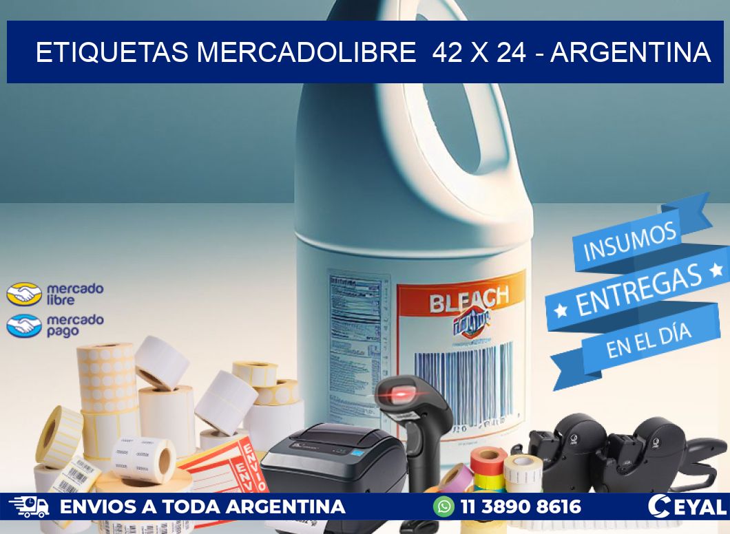 ETIQUETAS MERCADOLIBRE  42 x 24 - ARGENTINA