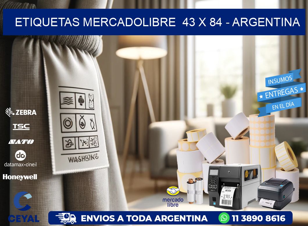 ETIQUETAS MERCADOLIBRE  43 x 84 - ARGENTINA