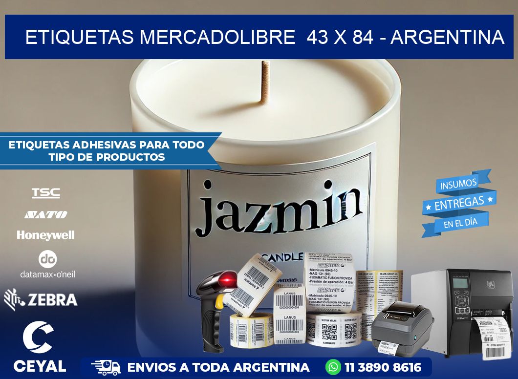 ETIQUETAS MERCADOLIBRE  43 x 84 – ARGENTINA