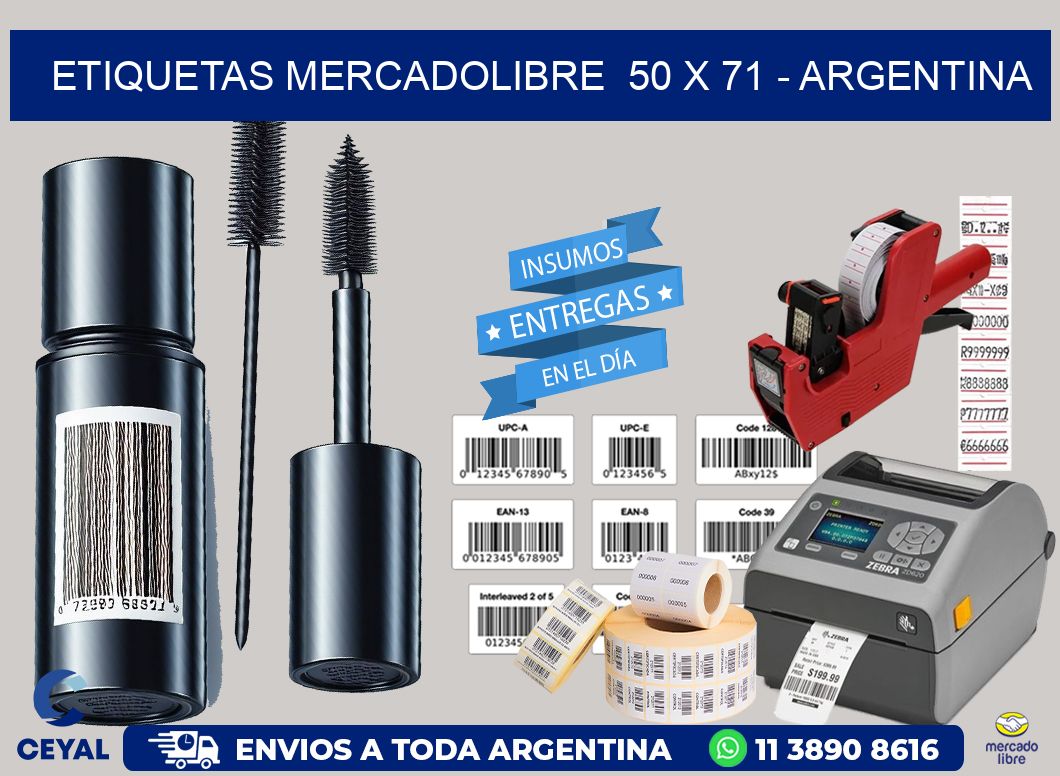 ETIQUETAS MERCADOLIBRE  50 x 71 - ARGENTINA