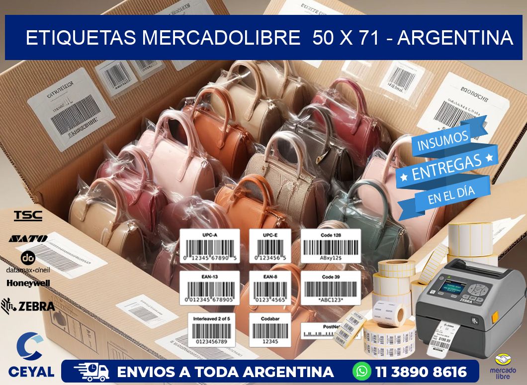 ETIQUETAS MERCADOLIBRE  50 x 71 - ARGENTINA