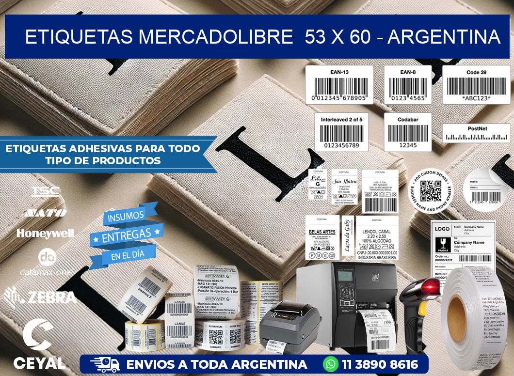 ETIQUETAS MERCADOLIBRE  53 x 60 – ARGENTINA