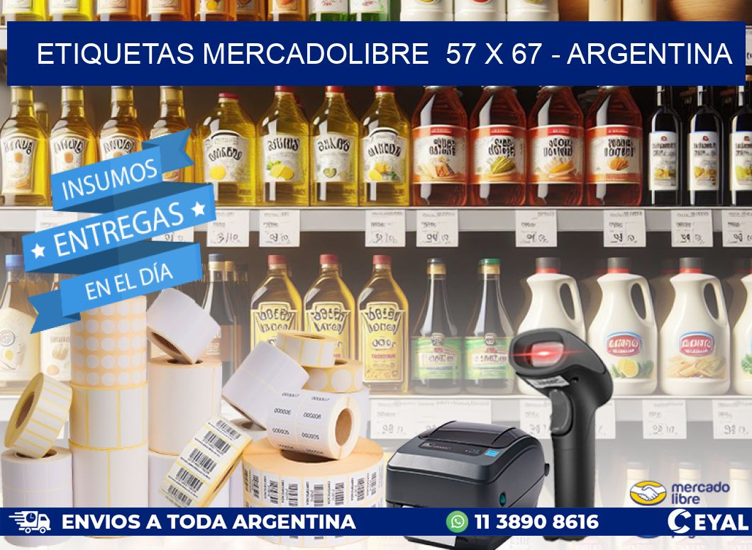 ETIQUETAS MERCADOLIBRE  57 x 67 - ARGENTINA