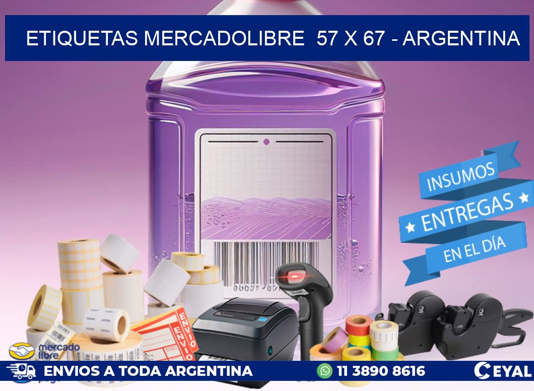 ETIQUETAS MERCADOLIBRE  57 x 67 - ARGENTINA