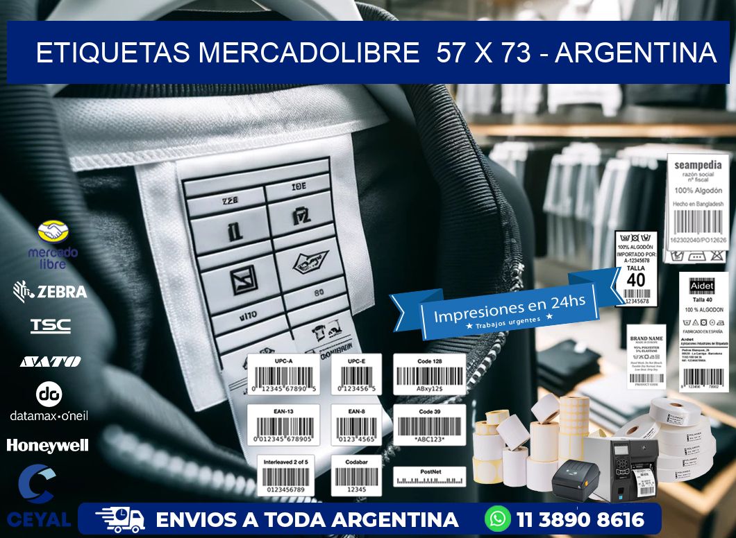 ETIQUETAS MERCADOLIBRE  57 x 73 - ARGENTINA