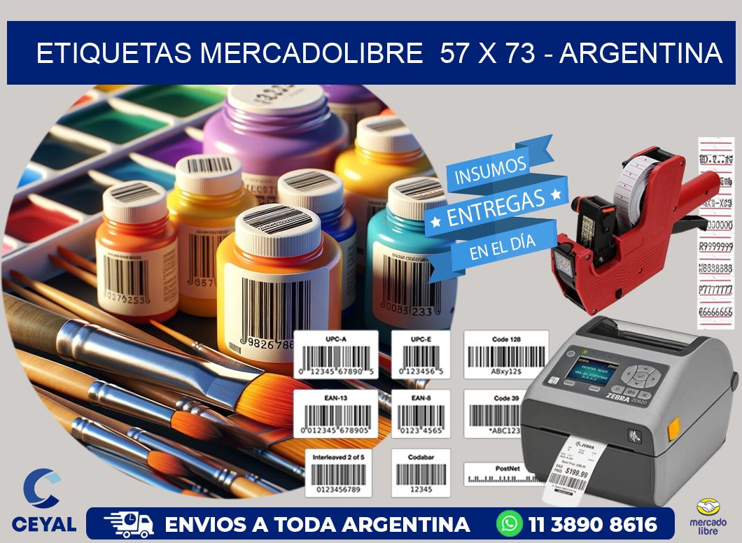 ETIQUETAS MERCADOLIBRE  57 x 73 - ARGENTINA