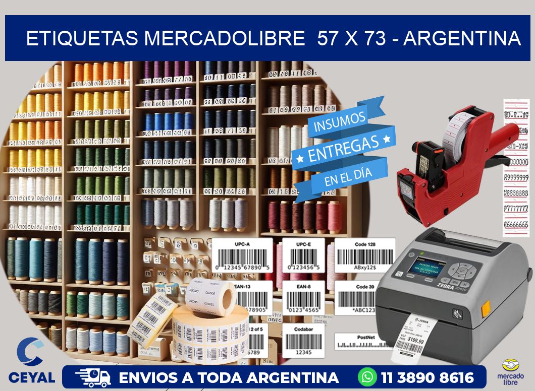 ETIQUETAS MERCADOLIBRE  57 x 73 - ARGENTINA