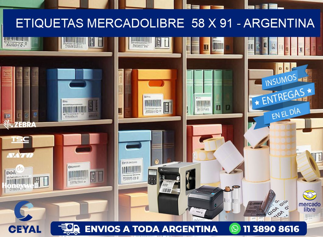 ETIQUETAS MERCADOLIBRE  58 x 91 - ARGENTINA