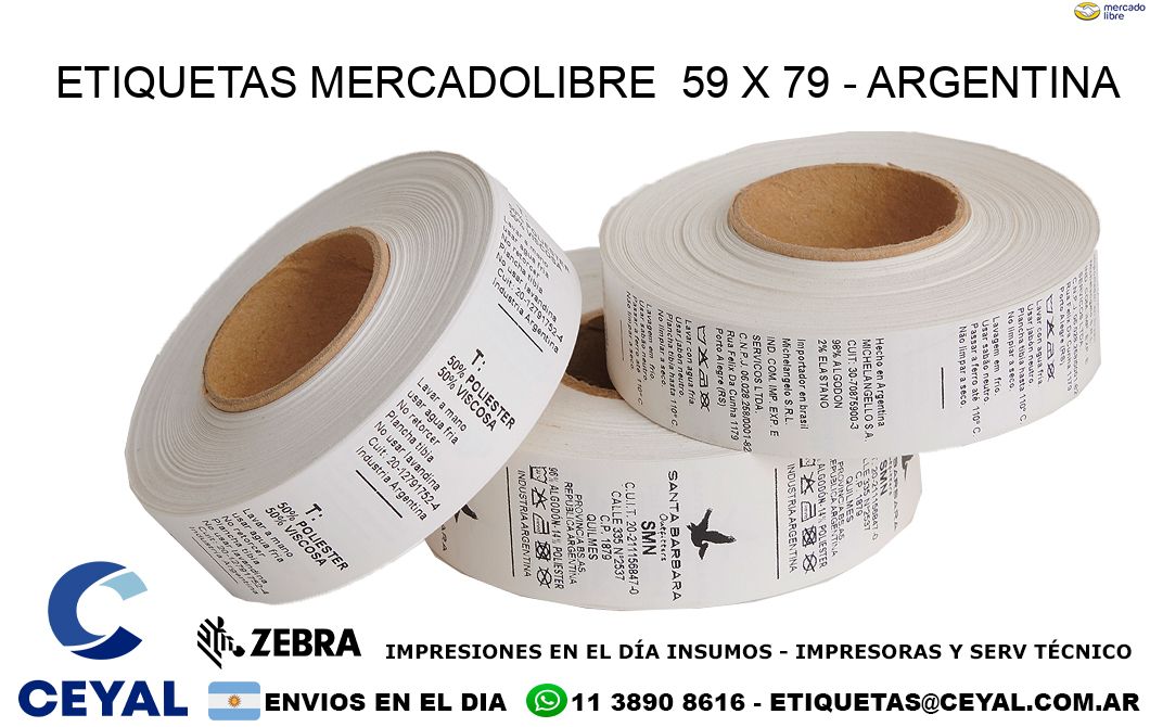 ETIQUETAS MERCADOLIBRE  59 x 79 - ARGENTINA