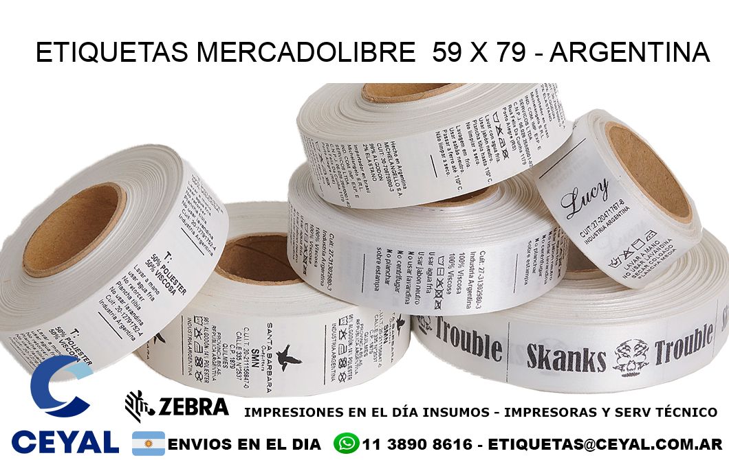 ETIQUETAS MERCADOLIBRE  59 x 79 - ARGENTINA