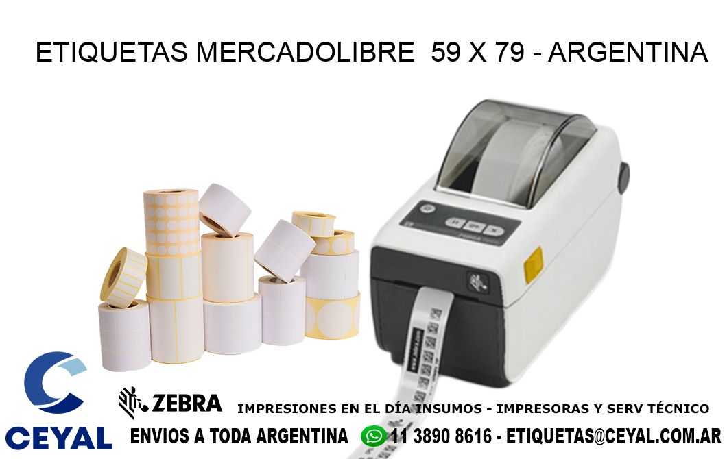 ETIQUETAS MERCADOLIBRE  59 x 79 - ARGENTINA