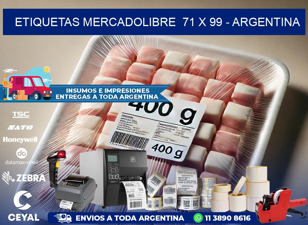 ETIQUETAS MERCADOLIBRE  71 x 99 - ARGENTINA