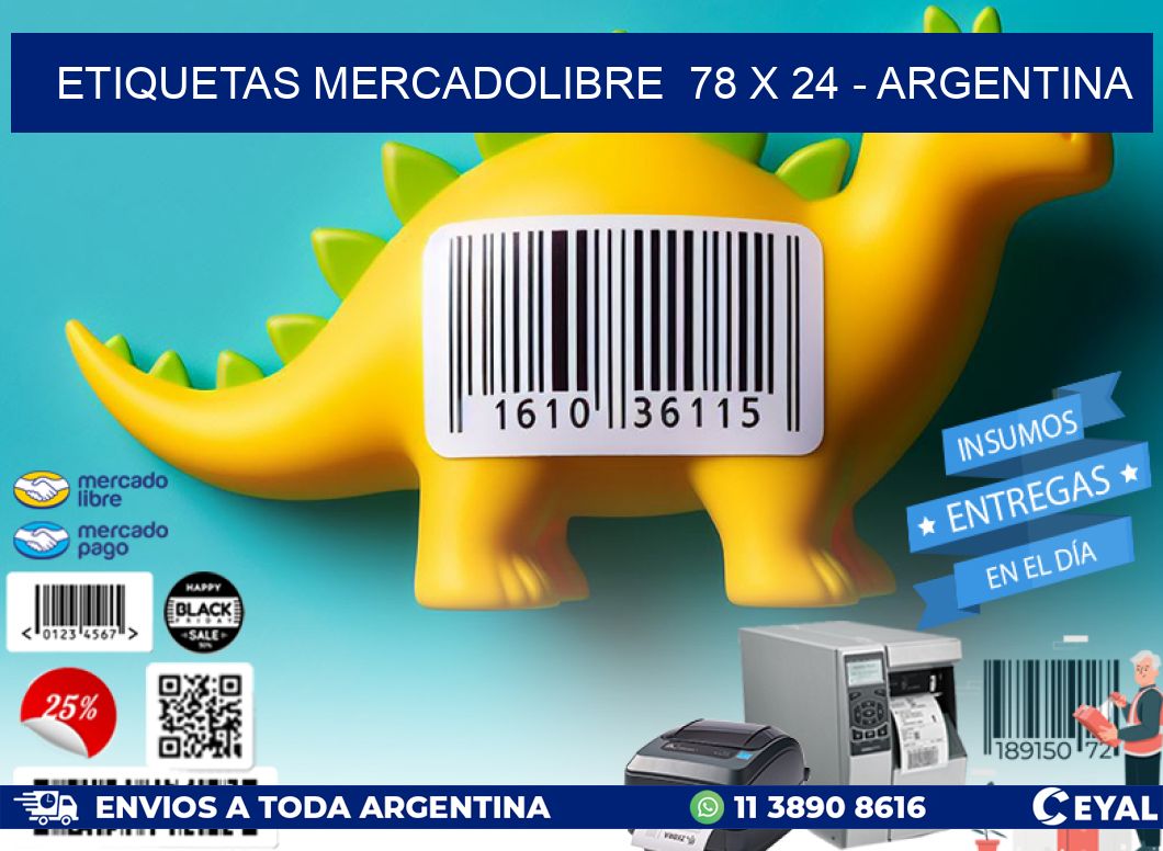 ETIQUETAS MERCADOLIBRE  78 x 24 – ARGENTINA