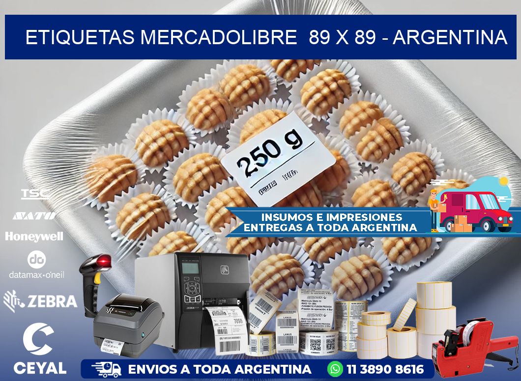 ETIQUETAS MERCADOLIBRE  89 x 89 - ARGENTINA