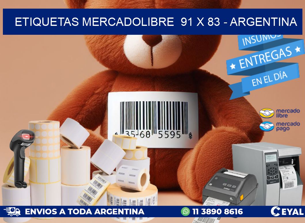 ETIQUETAS MERCADOLIBRE  91 x 83 - ARGENTINA