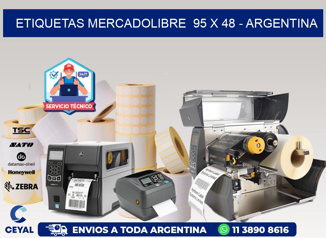 ETIQUETAS MERCADOLIBRE  95 x 48 - ARGENTINA