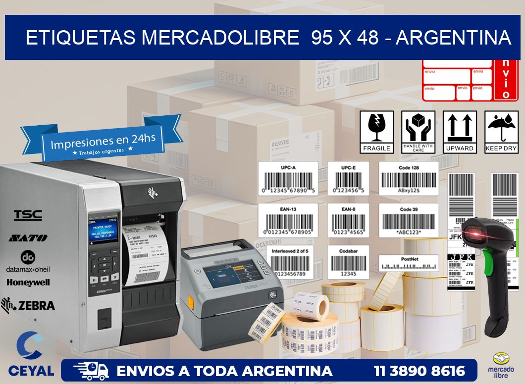 ETIQUETAS MERCADOLIBRE  95 x 48 – ARGENTINA