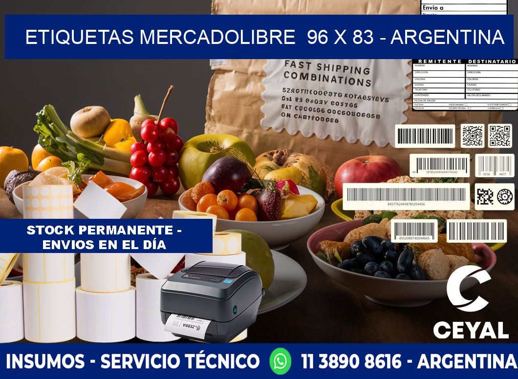 ETIQUETAS MERCADOLIBRE  96 x 83 - ARGENTINA