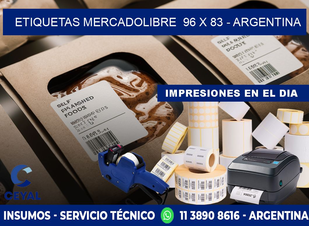 ETIQUETAS MERCADOLIBRE  96 x 83 - ARGENTINA