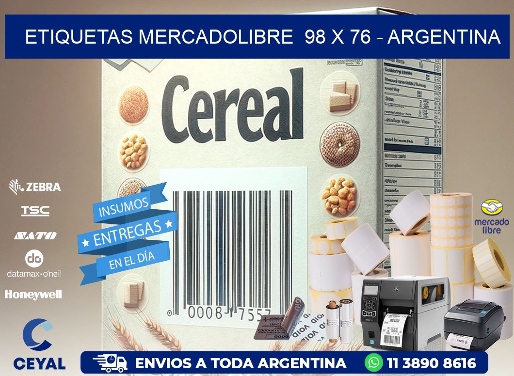 ETIQUETAS MERCADOLIBRE  98 x 76 - ARGENTINA