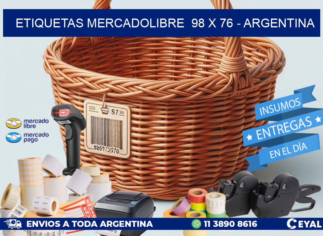 ETIQUETAS MERCADOLIBRE  98 x 76 - ARGENTINA