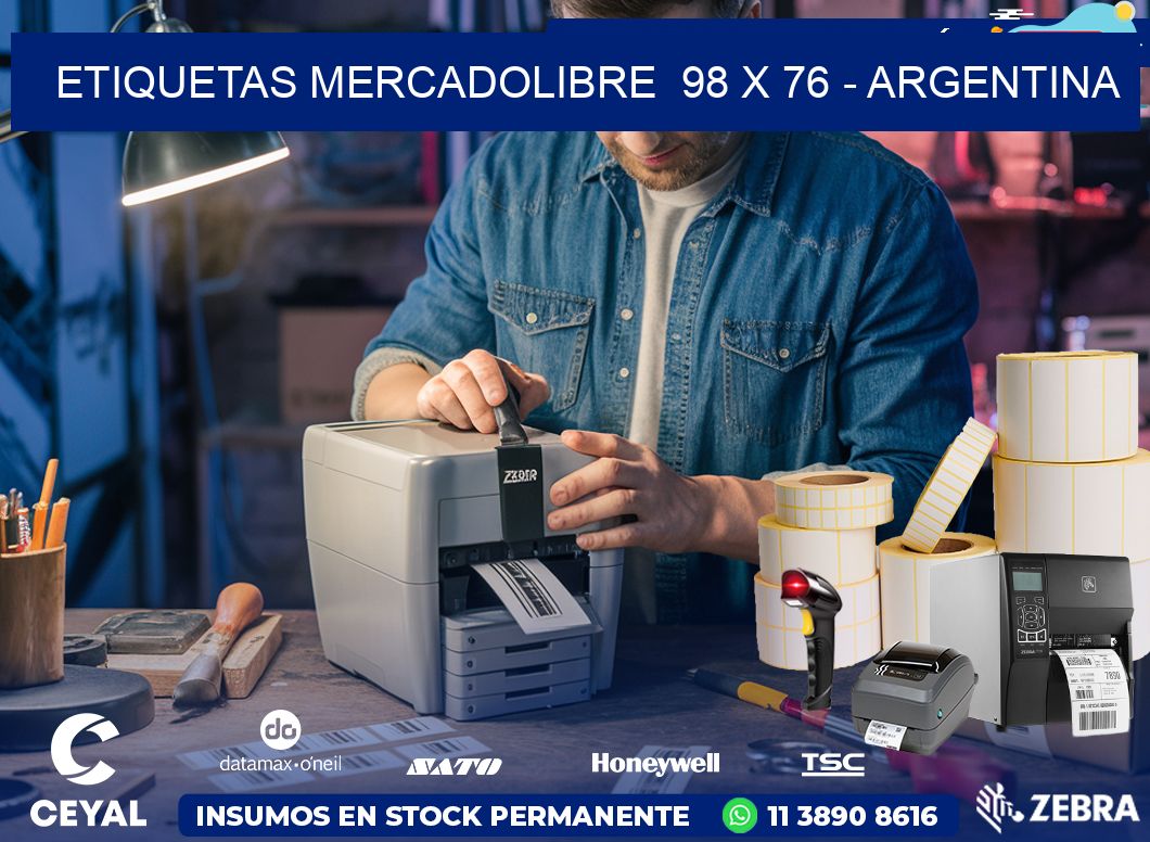 ETIQUETAS MERCADOLIBRE  98 x 76 - ARGENTINA