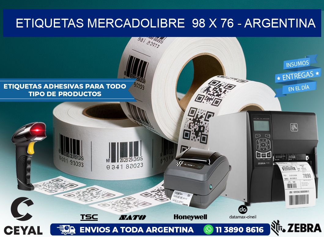 ETIQUETAS MERCADOLIBRE  98 x 76 – ARGENTINA