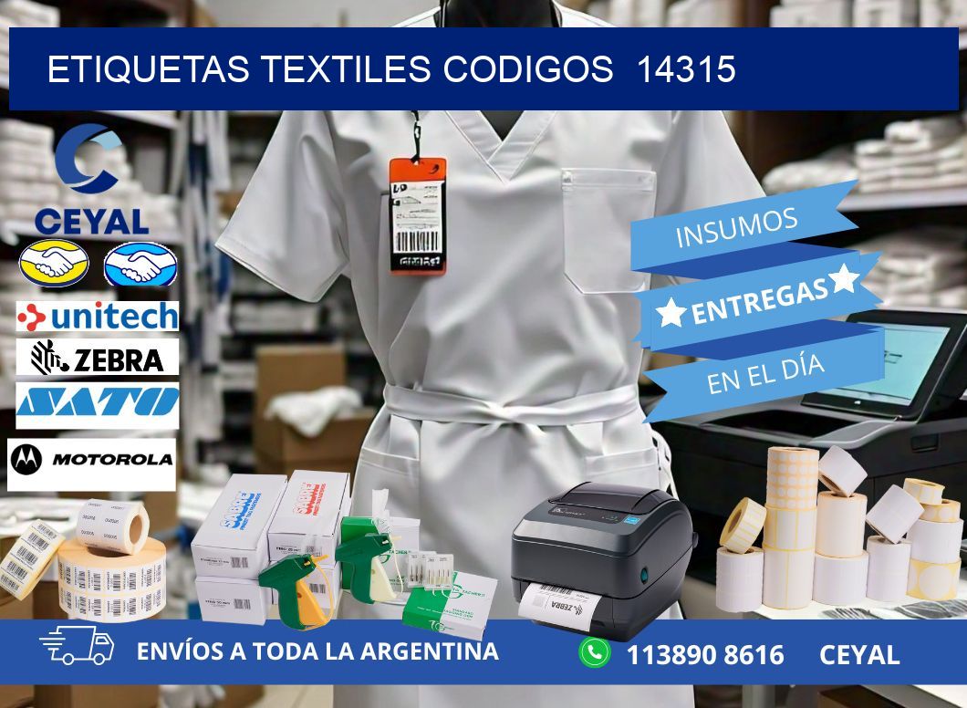 ETIQUETAS TEXTILES CODIGOS  14315