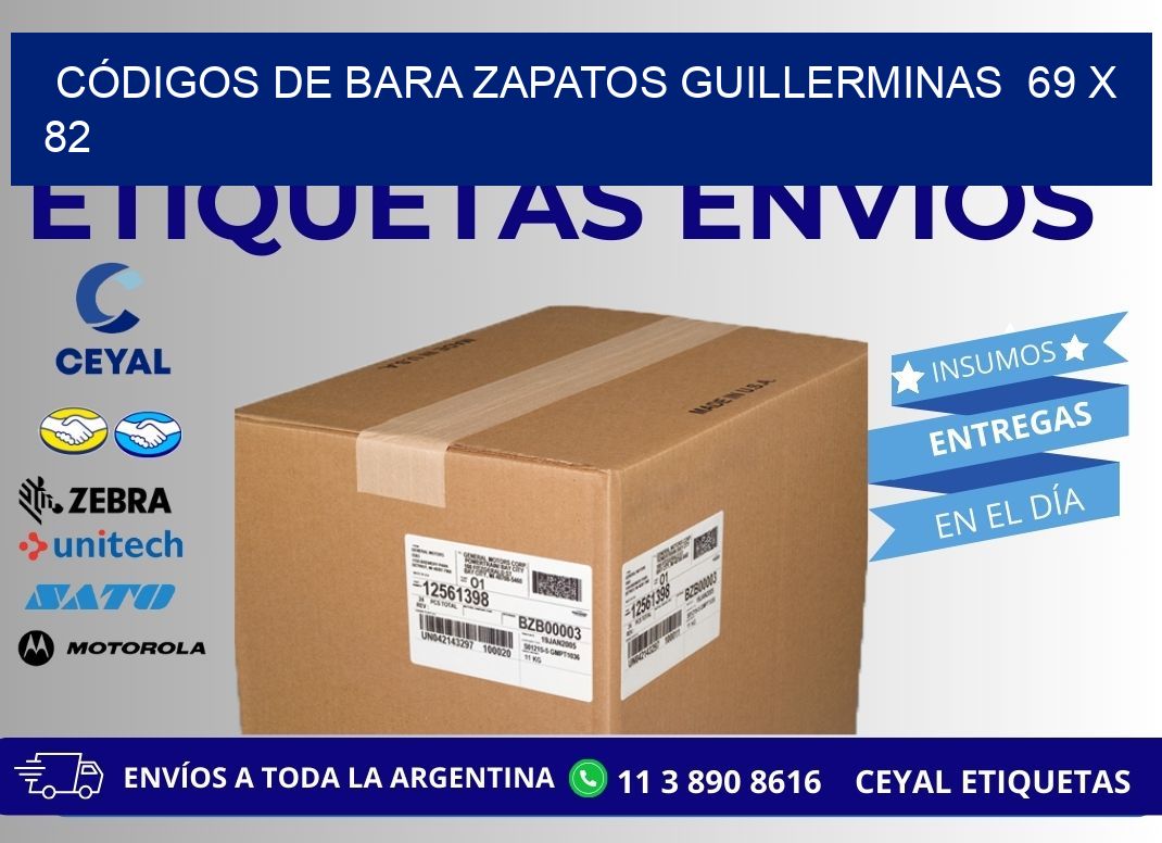 CÓDIGOS DE BARA ZAPATOS GUILLERMINAS 69 x 82