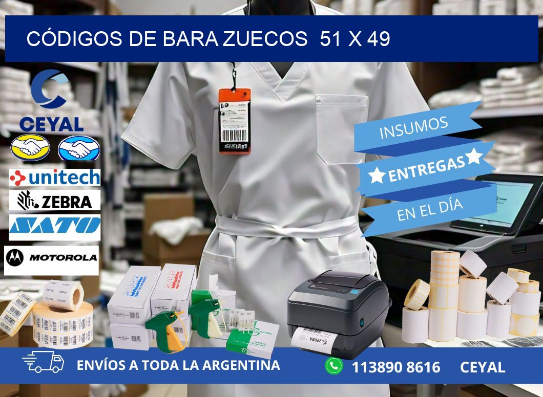 CÓDIGOS DE BARA ZUECOS 51 x 49