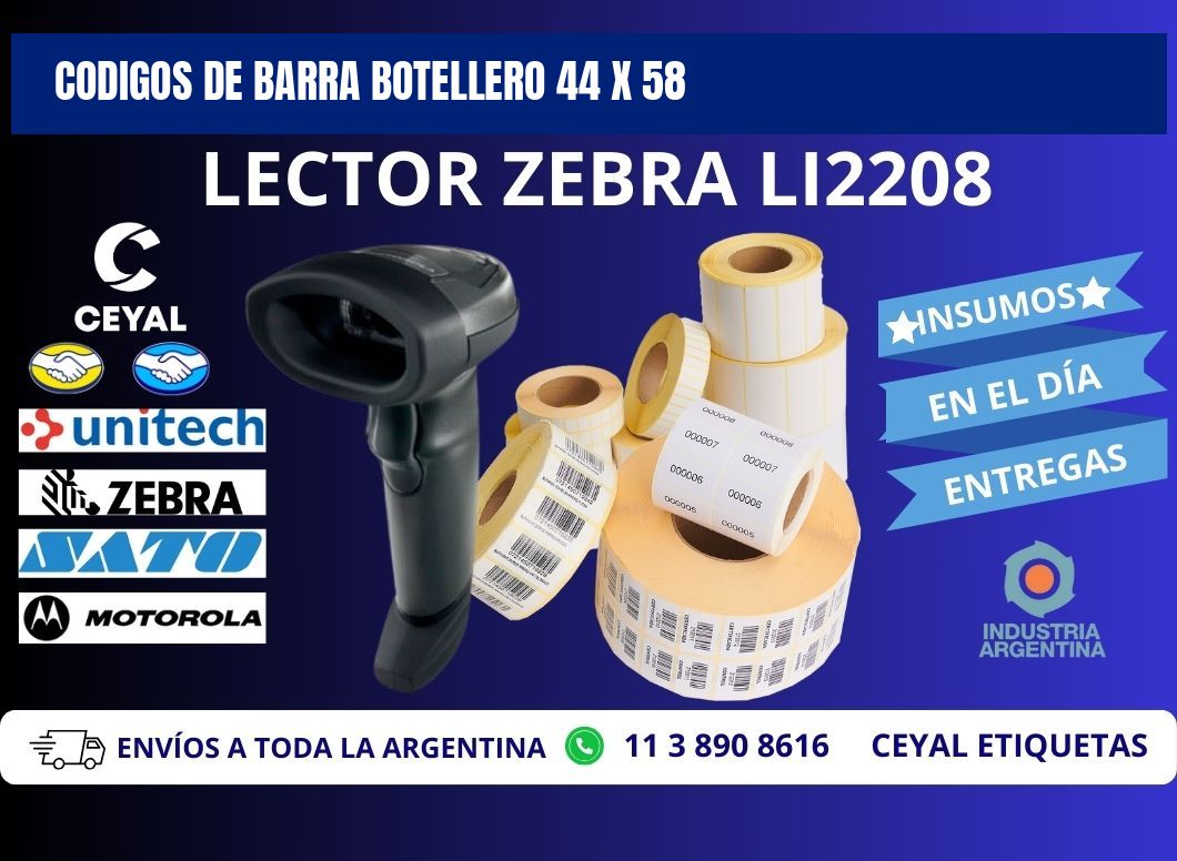 CODIGOS DE BARRA BOTELLERO 44 x 58