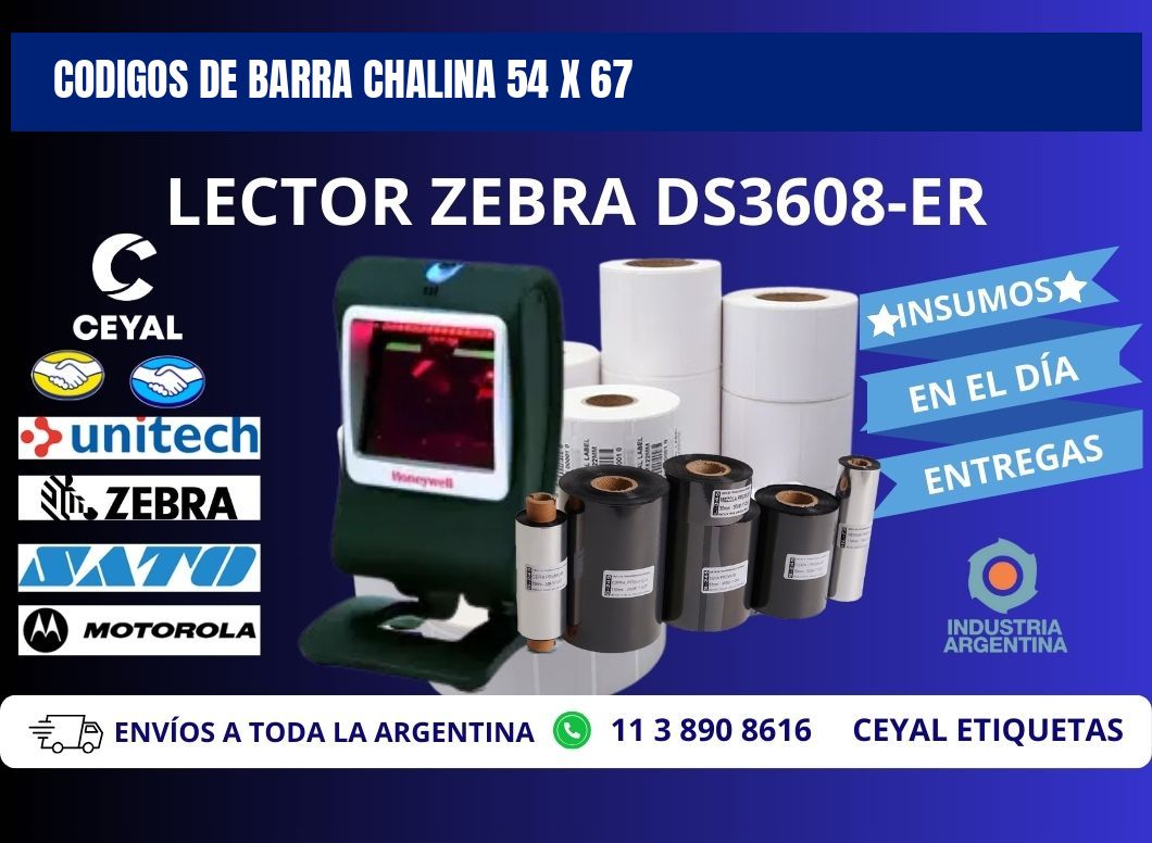 CODIGOS DE BARRA CHALINA 54 x 67