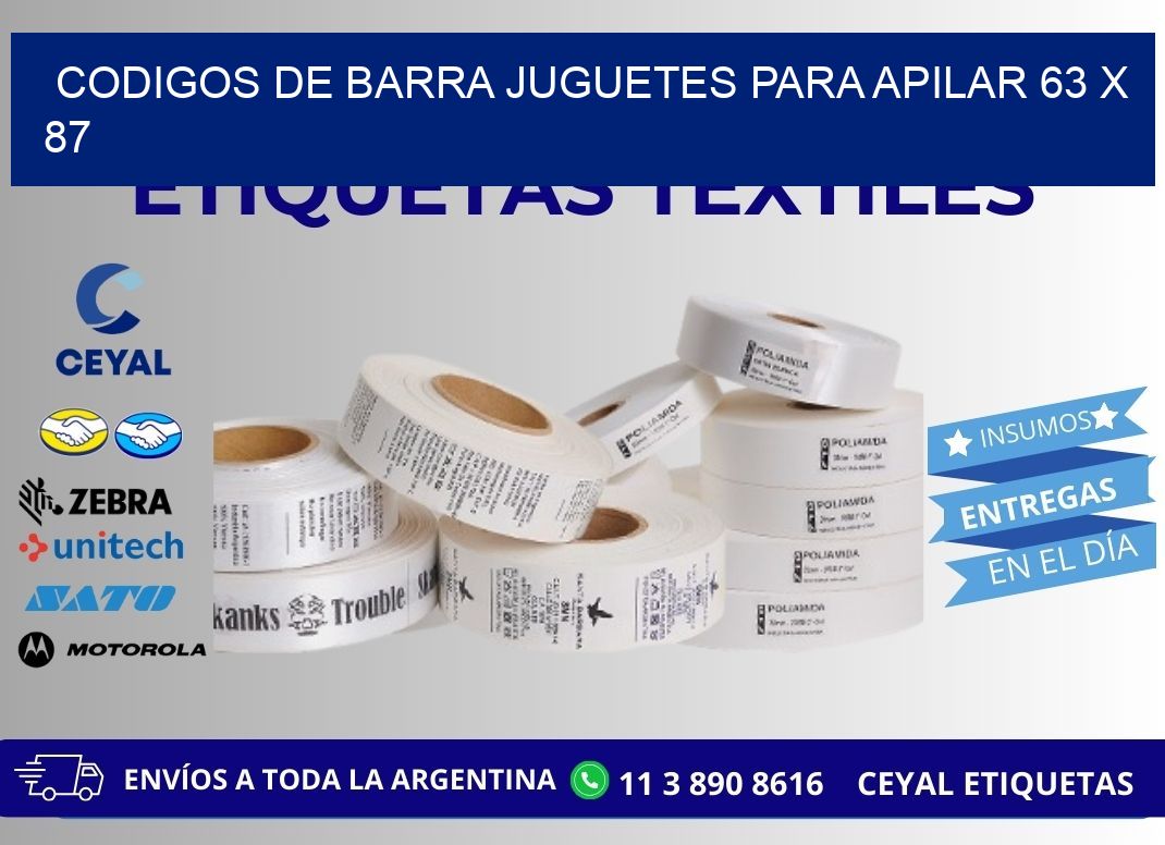 CODIGOS DE BARRA JUGUETES PARA APILAR 63 x 87