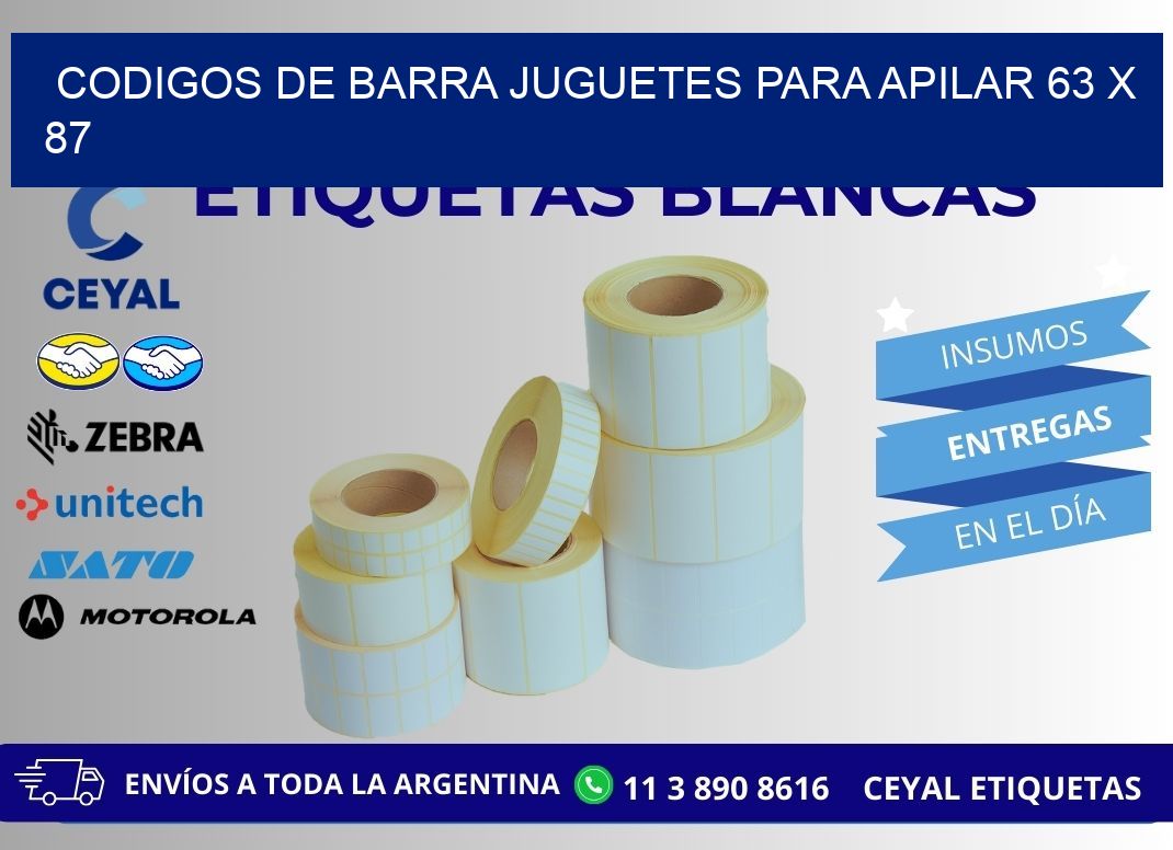 CODIGOS DE BARRA JUGUETES PARA APILAR 63 x 87