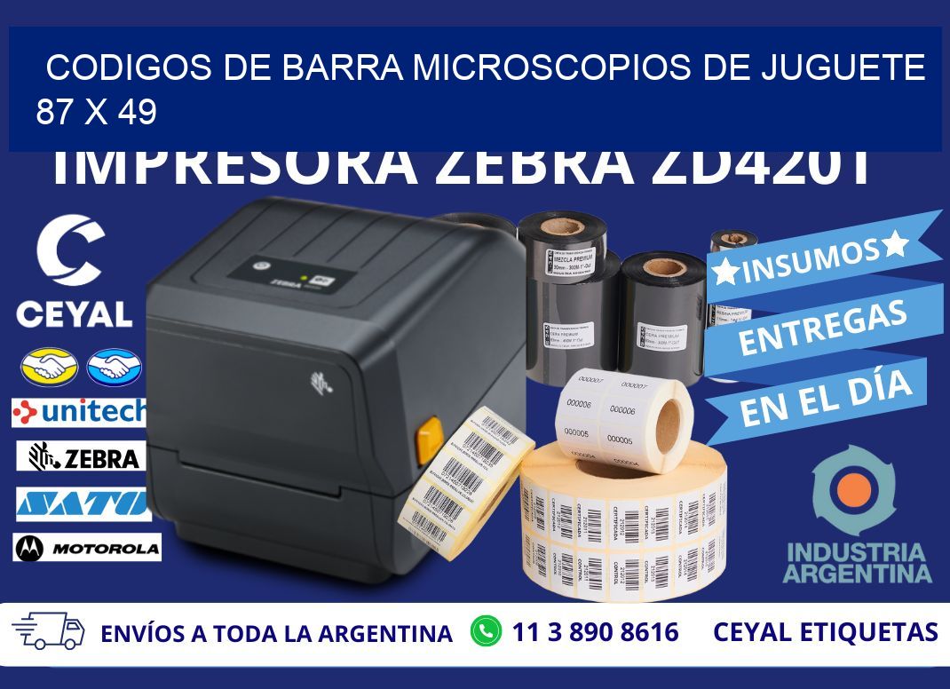 CODIGOS DE BARRA MICROSCOPIOS DE JUGUETE 87 x 49