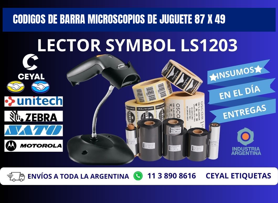 CODIGOS DE BARRA MICROSCOPIOS DE JUGUETE 87 x 49