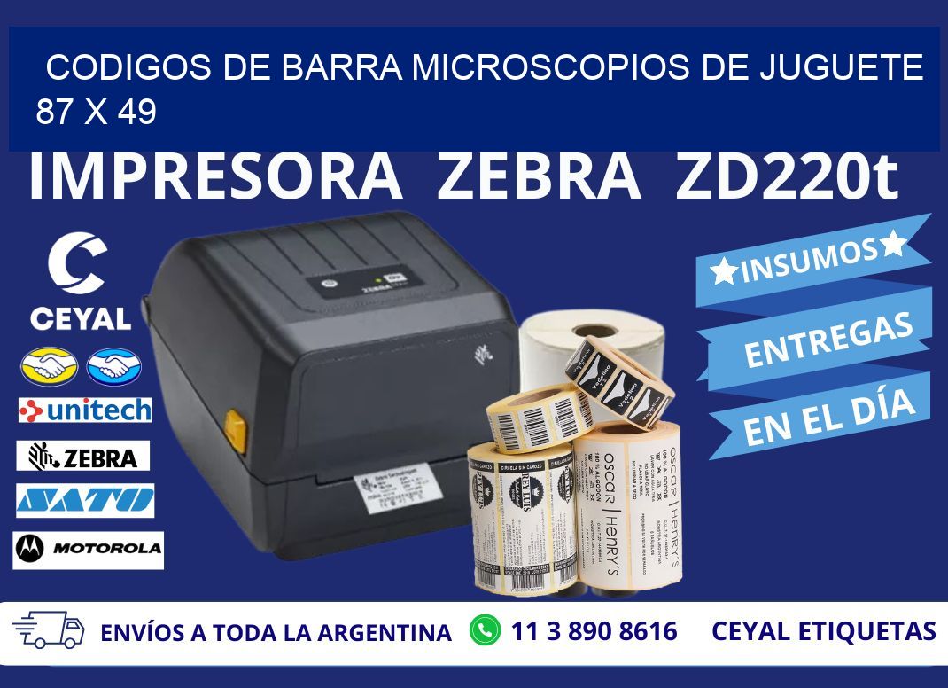 CODIGOS DE BARRA MICROSCOPIOS DE JUGUETE 87 x 49