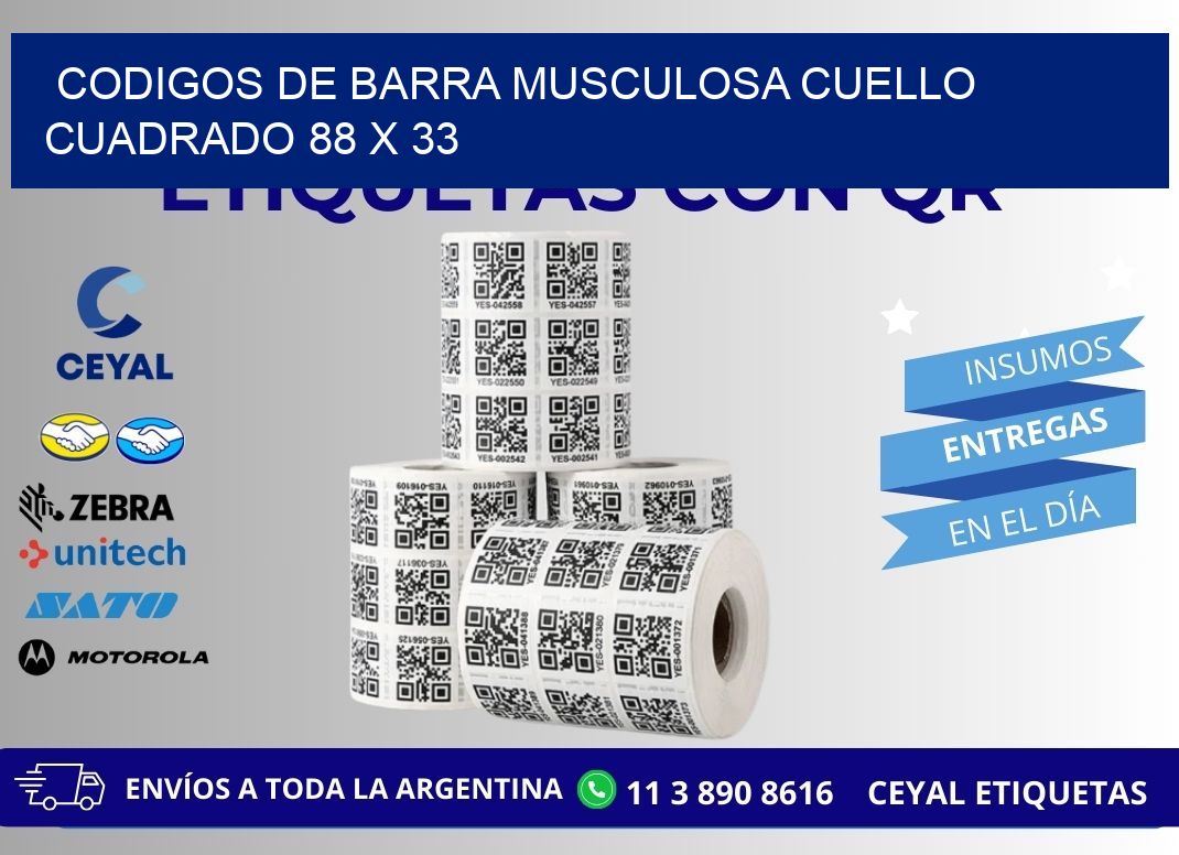 CODIGOS DE BARRA MUSCULOSA CUELLO CUADRADO 88 x 33