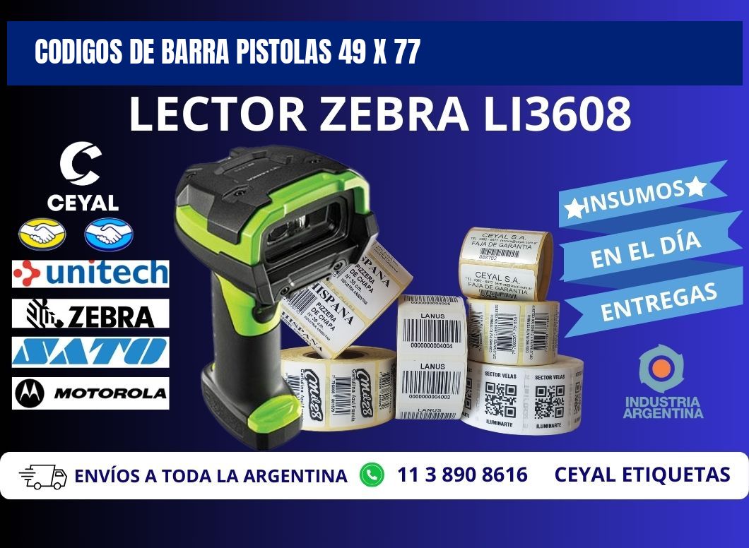 CODIGOS DE BARRA PISTOLAS 49 x 77