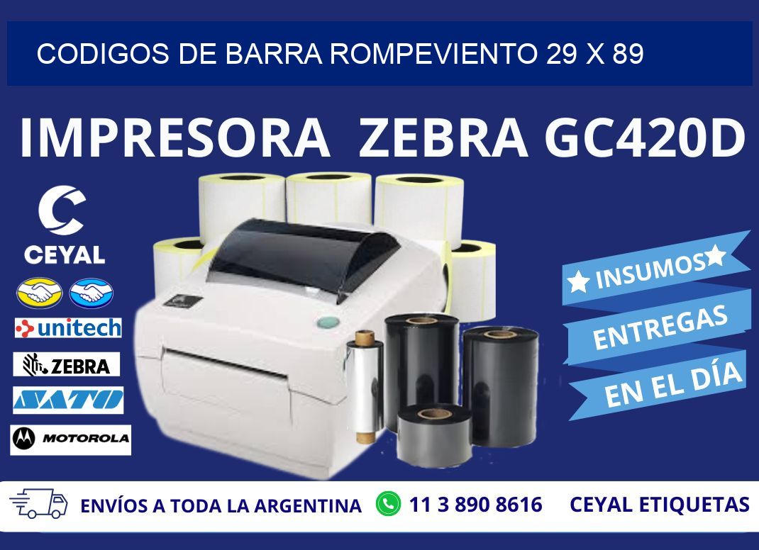 CODIGOS DE BARRA ROMPEVIENTO 29 x 89