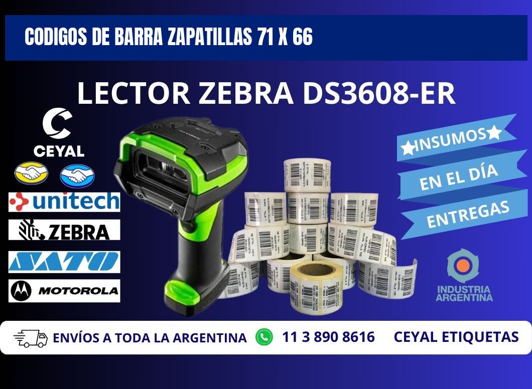 CODIGOS DE BARRA ZAPATILLAS 71 x 66