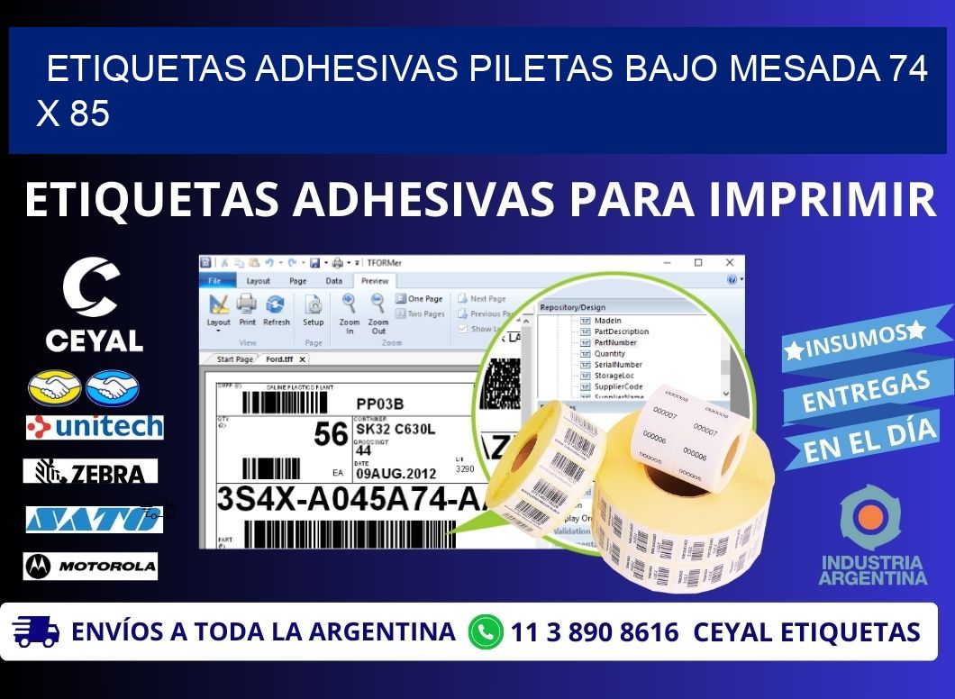 ETIQUETAS ADHESIVAS PILETAS BAJO MESADA 74 x 85