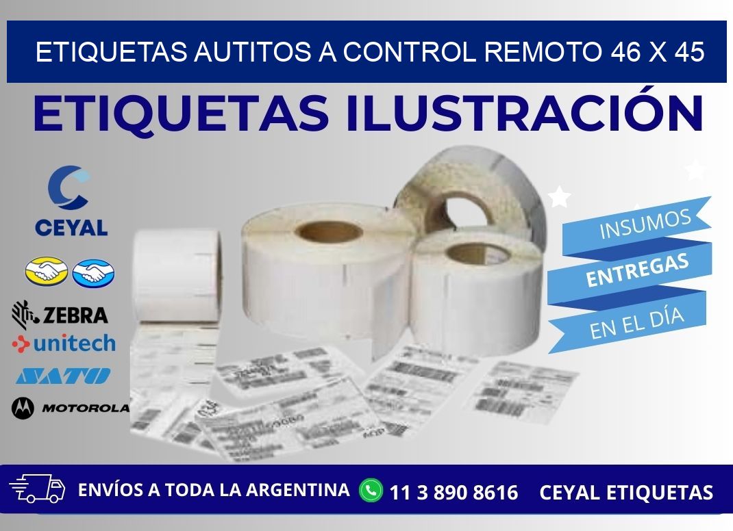 ETIQUETAS AUTITOS A CONTROL REMOTO 46 x 45